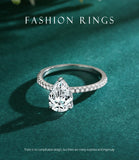 Luxury Water Drop Shape AAAA Lab Created Diamond 925 Sterling Silver Ring