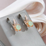 Luxury Design 14K Rolled Gold Emerald Green AAA Zircon Crystals Drop Earrings