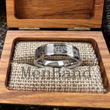 Gear Wheel Blue Carbon Fiber Inlay Unique 6/8mm Tungsten Carbide Wedding Rings