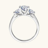 Amazing Round Cut Three Stone D Colour VVS1 Moissanite Engagement Wedding Rings - Sterling Silver Fine Jewellery