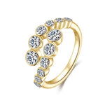 12 Stone 1.56cttw Sparkling Moissanite Twist Shank Silver Moissanite Engagement Rings