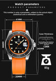 Popular Stainless Steel Calendar Display Luminous 200m Diver Silicone Quartz Watch
