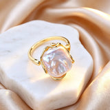 Selection Jewellery Pieces of Real Big Baroque Pearl Silver Gold Colour Rings