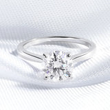 Super 18KWGP 2ct VVS1 D Colour Moissanite Diamond Engagement Solitaire Silver Ring