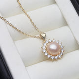 Sunburst Design Real Multicolour Pearls AAA Zircon Diamonds Silver Earrings