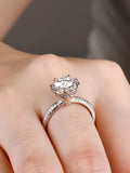 Two Tone Flower Design 1 Carat Moissanite Diamonds Silver Ring - Fashion Gorgeous Women Engagement Wedding Jewellery