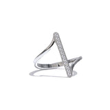 18K Gold Plated Unique Stainless Steel Geometric AAA Zirconia Diamonds Twisted Chic Ring