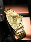 Luxury Classic Brand Multicolour Triangle Quartz Wristwatches -  Dial wth Roman Numerals Business Mens Wristwathes