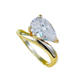 New Design 1.5-3CT Pear Cut VVS1 D Colour Moissanite Diamonds Solitaire Silver Ring