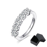 1.5CTTW 18KWGP VVS1 D Colour 4mm Moissanite Diamonds Half Eternity Silver Ring