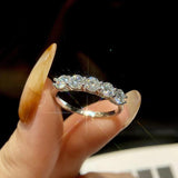 Stunning  VVS1 D Colour 100% Moissanite Diamond Eternity 925 Sterling Silver Wedding Engagement Rings for Women