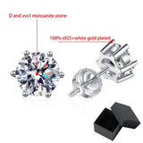 Marvelous 1-4CT WGP Moissanite Diamonds Earring Studs for Women and Men - Solitaire 00% S925 Silver Fine Jewellery - The Jewellery Supermarket