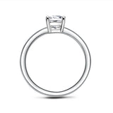 Solitaire Emerald Cut VVS1 D Colour 1.0ct Moissanite Sterling Silver Engagement Ring