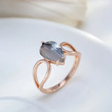 14 Karat Gold Filled Transparent Grey AAA Zircon Crystal Rings For Women Special Jewellery