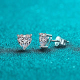 Splendid VVS1 D Colour 2-4CT Real Heart Cut Moissanite Diamonds Stud Earrings Sterling Silver Fine Jewellery Earrings - The Jewellery Supermarket