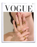18K Gold Plated Personalized Stainless Steel Layered Wide Golden Ring