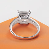 Terrific 1/2/3/4CT Princess Cut VVS1 D Colour Moissanite Diamond Silver Engagement Ring