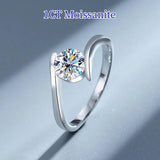 Awesome 0.5CT / 1CT D Colour Moissanite Diamonds Rings For Women Silver Engagement Wedding Diamond Jewellery with GRA