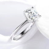 Amazing 1CT 2CT 3CT 3.5CT 5CT Cushion Cut VVS1 D Colour Moissanite Diamond Silver Ring
