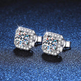 Real 0.5-1 Carat D Colour Moissanite Diamonds Stud Earrings - Sparkling Earring Wedding Engagement Jewellery - The Jewellery Supermarket
