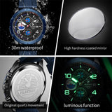 High Quality Fashion Trend Luxury Brand Original Silicone Strap Waterproof Quartz Multifunction Men's Wrist Watches
