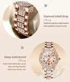 Top Brand Fashion Original Roman Inlaid Zircon Dial Quartz  Waterproof Wrist Watch ForLadies - Ideal Gifts