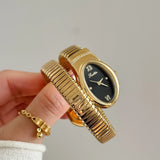 Luxury Snake Shaped Brass Strap Personality Waterproof Quartz Ladies Watches