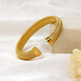 New 4 Styles Waterproof Textured Stainless Steel Cuff Bangles - High Quality Daily Wear Jewellery - The Jewellery Supermarket