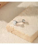 925 Sterling Silver Classic Round D Colour VVS1 Moissanite Helix Stud Earrings