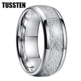 New Arrival Tungsten Bright Meteorite Inlay Domed Polished Mens Women Wedding Rings - Fashion Jewellery - The Jewellery Supermarket