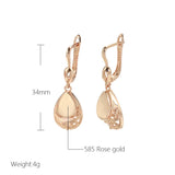 14 Karat Rolled Gold Luxury Retro Water Drop Pendant Women's Earrings 585 Rose Gold Color Daily Fashion Multipurpose Exquisite Jewellery