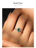 Elegant Deep Green Oval AAAA Lab Created Diamond Crown 925 Sterling Silver Ring
