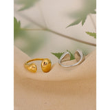 18K Gold Plated Stainless Steel High Quality Minimalist Smooth Fashion Adjustable Ring