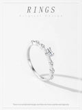 Sweet Heart shaped Sterling Silver Dazzling AAAA Lab Created Diamond Rings