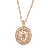 Luxury 14K Filled Rose Gold Ethnic Pattern Hollow AAA Zircon Diamonds Necklace For Women - Fine Jewellery