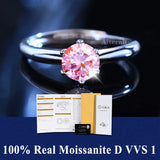S925 Silver D VVS1 100% Real Moissanite Ring Adjustable Size Pass Diamond with GRA Certificate 18K Plating Rings