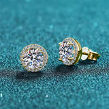 Awesome 0.5ct 1ct Round Moissanite Diamonds Unisex Stud Earrings Fine Jewellery