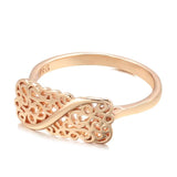 Latest Fashion Rolled 14K Rose Gold Boho Fashion Ethnic Flower Ring for Women - Elegant Vintage Daily Jewellery