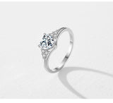 Romantic Heart Love Design Pave Setting AAAA Simulated Diamonds Ring - Engagement Anniversary Jewellery - The Jewellery Supermarket