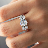 Full Oval Cut VVS1 D Colour Mossanite Diamonds Silver Gold Plated Wedding Ring