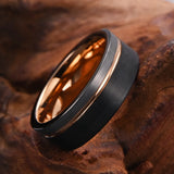 Black Tricolor Tungsten Steel Carbide  6/8mm Engagement Wedding Rings for Men Women