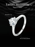 Terrific 1.0CT D Colour VVS1 EX Round Moissanite Diamond Ring for Women - Silver Engagement Wedding Jewellery - The Jewellery Supermarket