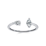 Fashion 925 Silver Sparkling Geometric AAAA Lab Created Diamond Opening Rings