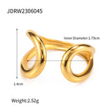 18K Plated Stainless Steel Minimalist Irregular Curve Geometric Curved Ring