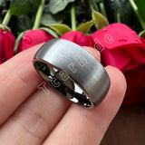 Domed Brushed Multicolor 6mm 8mm Tungsten Engagement Wedding Rings For Women Men