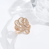 14 Karat Gold Filled Fashion Glossy Unique Pattern Ethnic Big Rings for Women