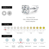 Moissanite Cartilage 925 Sterling Sliver Classic Round Heart Screw Stud Earrings
