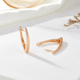 14 Karat Gold Filled Simple Glossy V Shape English Classic Jewellery Earrings For Women