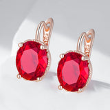 Alluring Big Red AAA Zircon Crystals 14K Gold Filled Drop Earrings Fine Jewellery