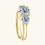 Three Stones 2cttw. VVS1 D-E Moissanite Diamond 14KGP 925 Silver Wedding Ring